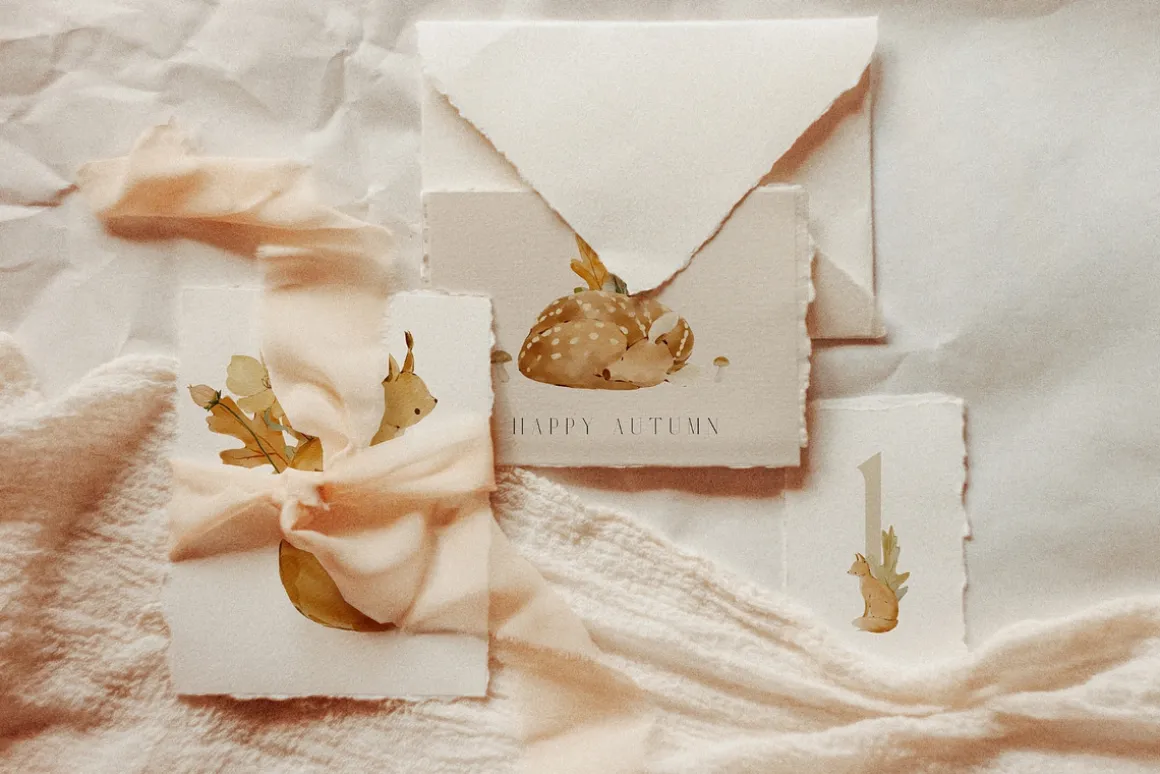 Woodland Watercolor Autumn Set