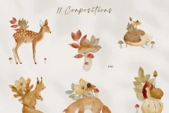 Woodland Watercolor Autumn Set