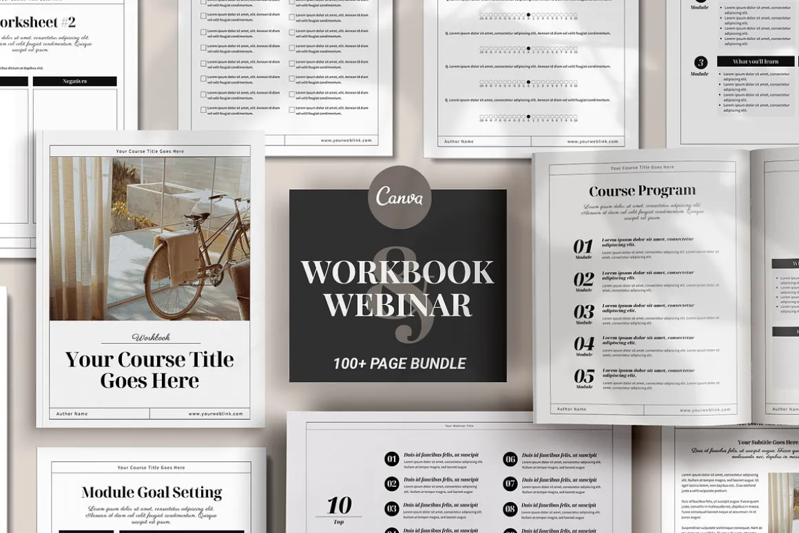Workbook & Webinar Canva templates