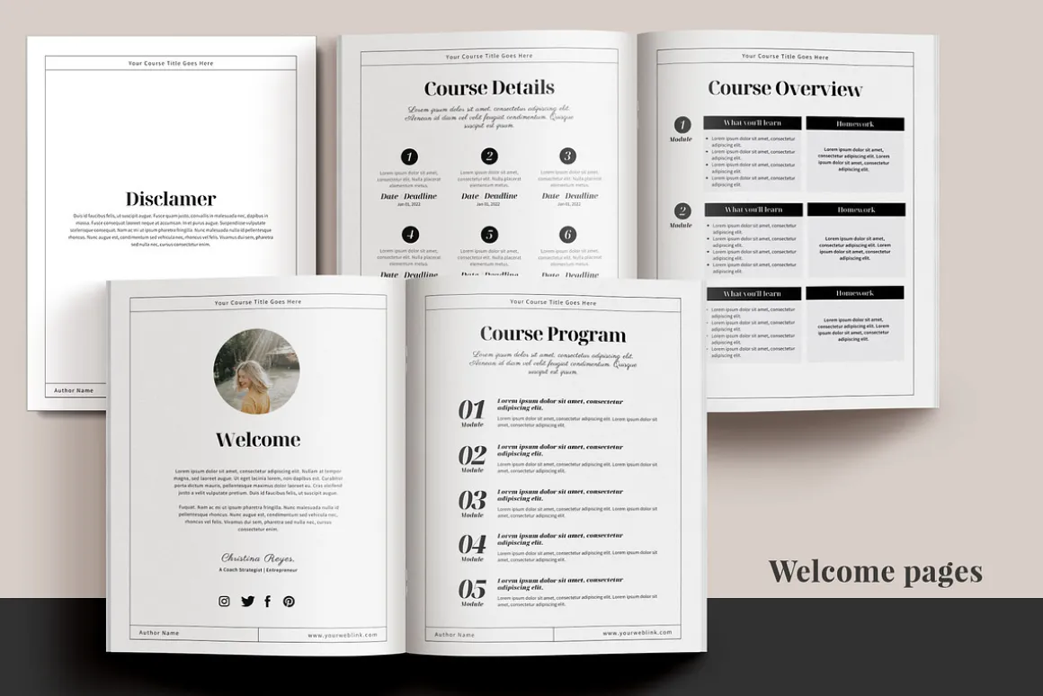 Workbook & Webinar Canva templates