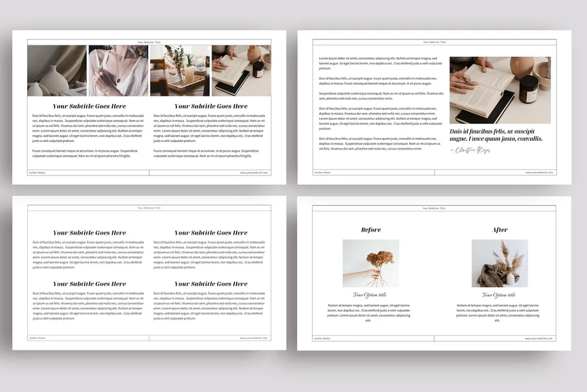 Workbook & Webinar Canva templates