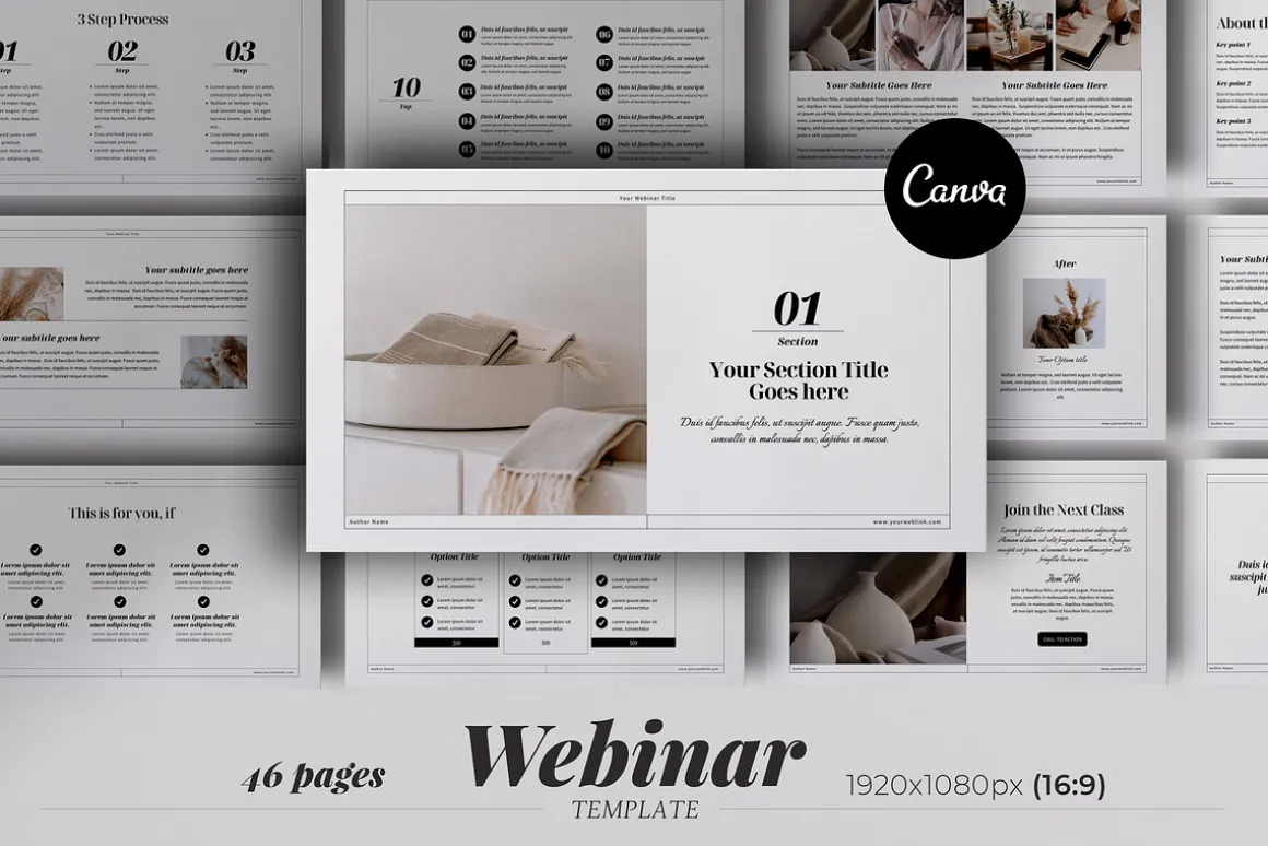 Workbook & Webinar Canva templates