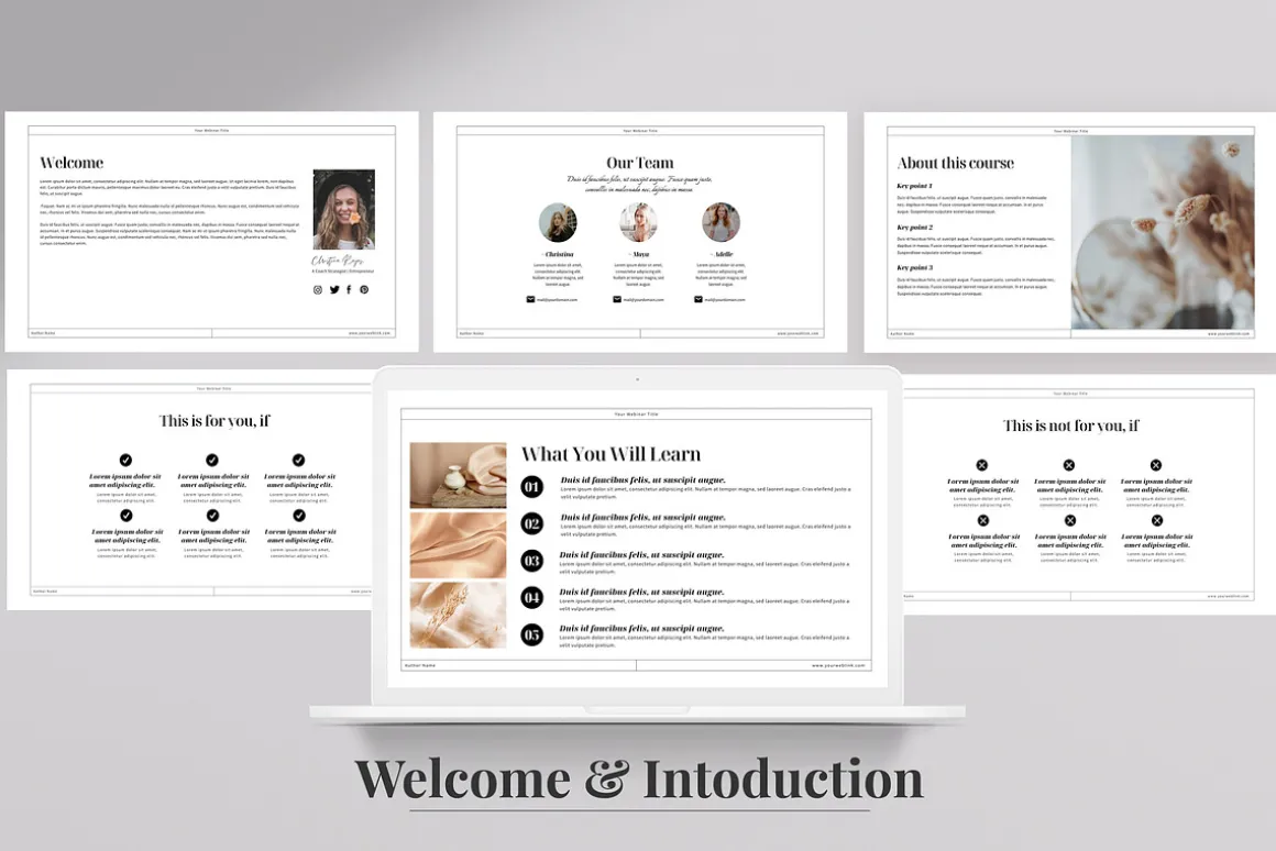 Workbook & Webinar Canva templates