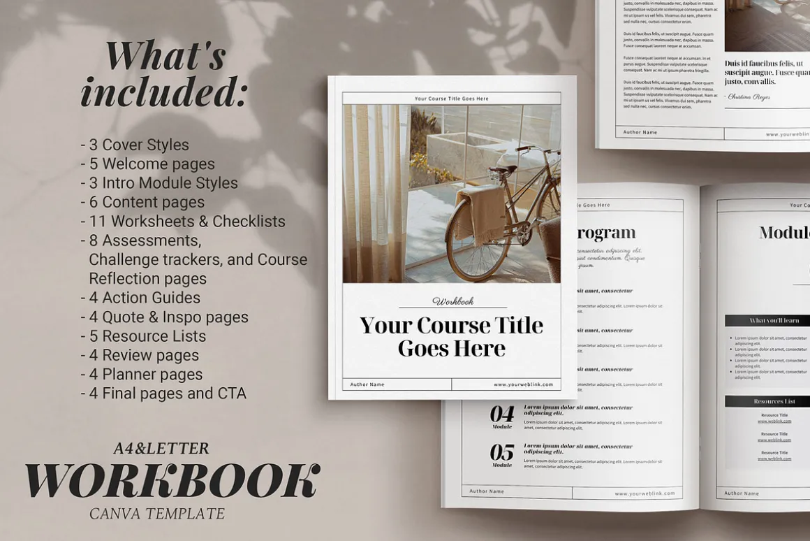 Workbook & Webinar Canva templates