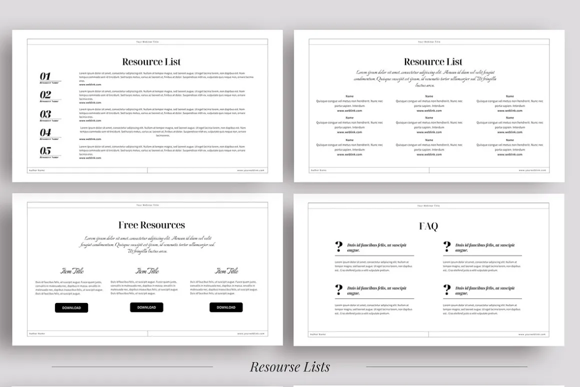 Workbook & Webinar Canva templates