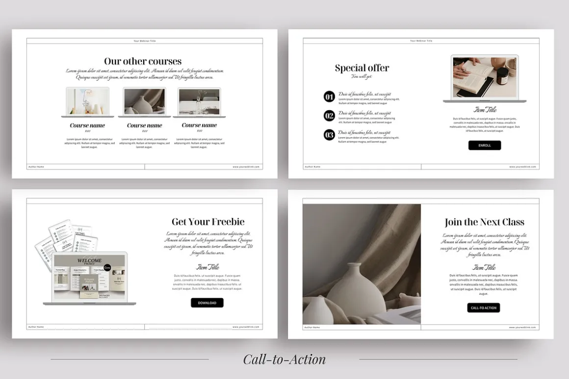 Workbook & Webinar Canva templates