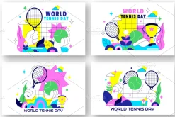 10 World Tennis Day Illustration