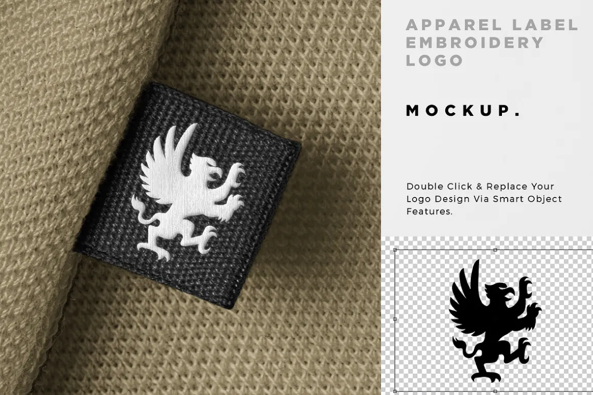 Woven Label Embroidery Logo Mockup