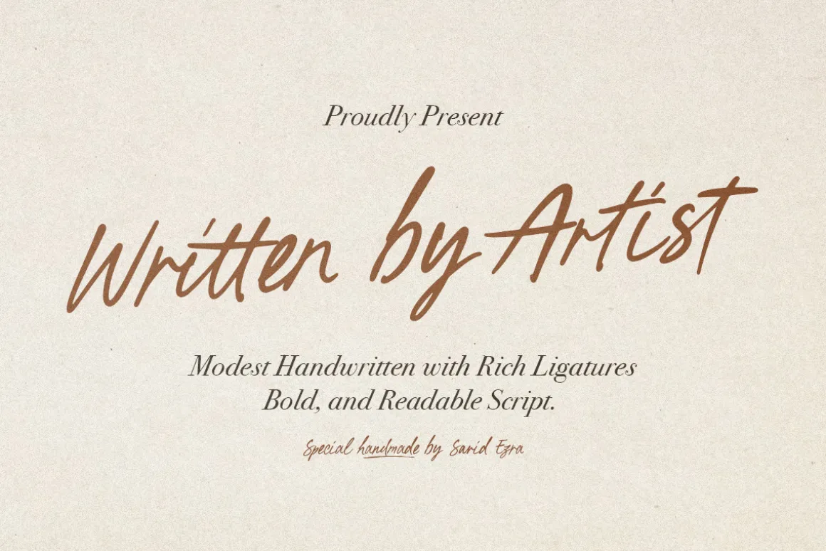 Written by Artist - Ligature Script