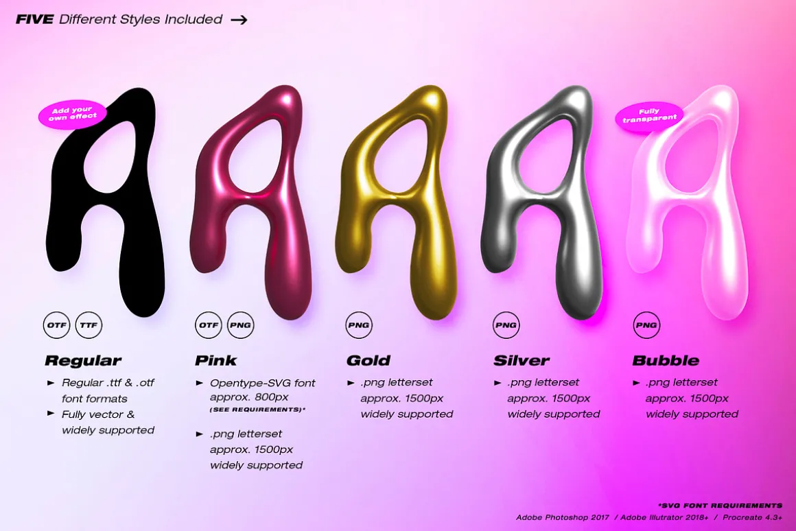 Wubble SVG Font & Letterset