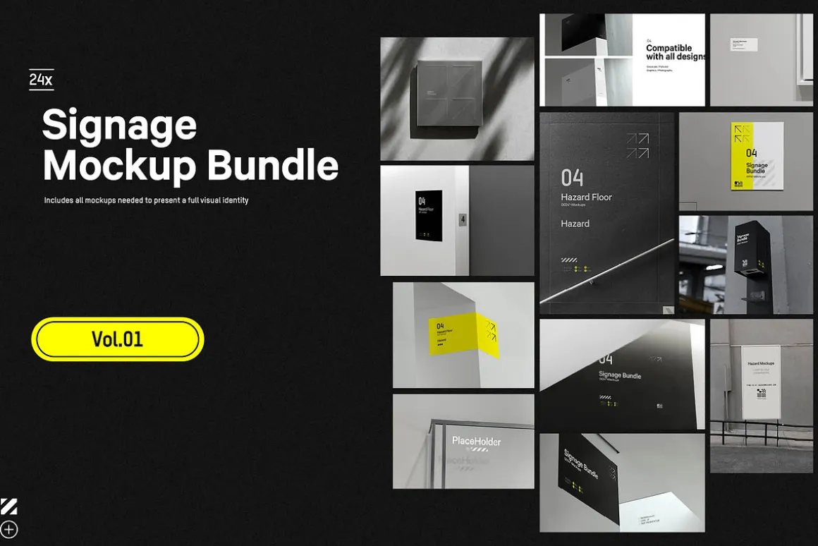 24x Signage Mockup Bundle