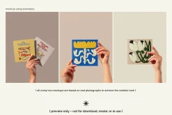 1x1 Square greeting cards mockup set