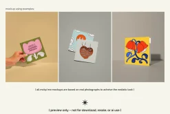 1x1 Square greeting cards mockup set