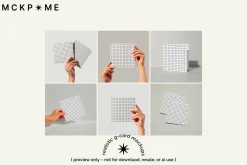 1x1 Square greeting cards mockup set