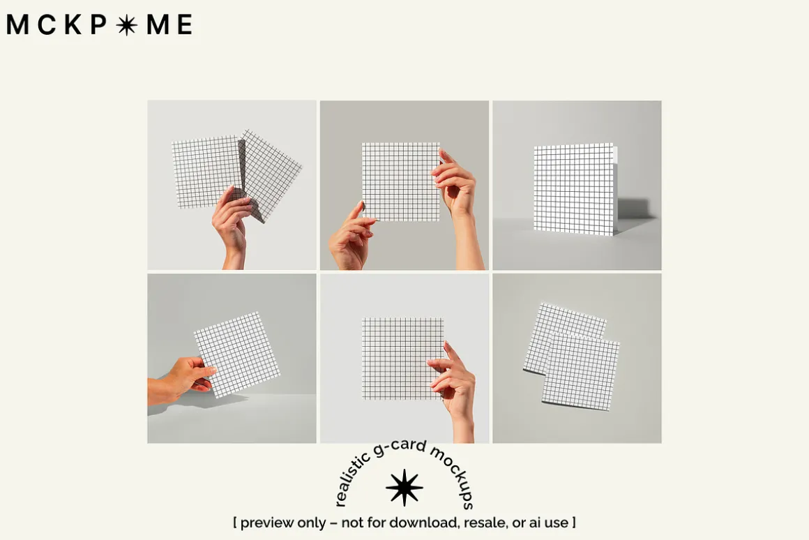 1x1 Square greeting cards mockup set