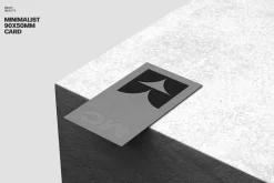 90x50 Business Card Mockup On Stone