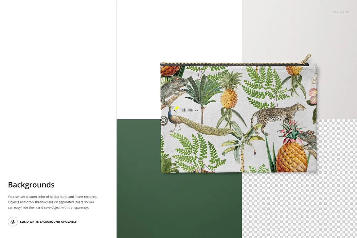 27.5x19cm Flat Canvas Pouch Mockup