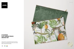 27.5x19cm Flat Canvas Pouch Mockup