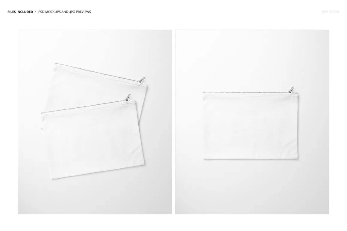 27.5x19cm Flat Canvas Pouch Mockup