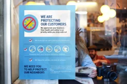 18x24 COVID-19 Window Cling for Shop