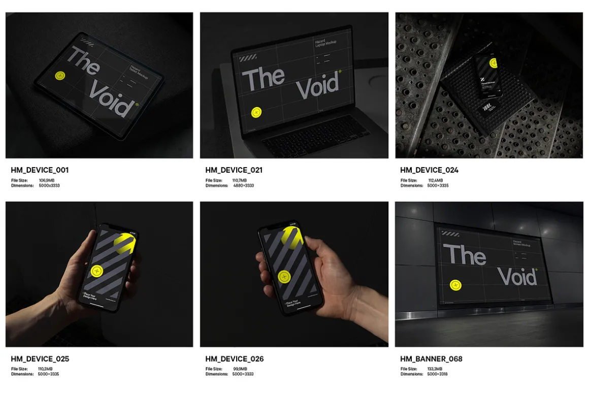 12x Dark Branding Mockup Bundle