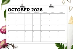 2026 8.5x14 Inch Bold Calendar