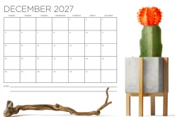 2027 8.5 x 11 Inch Calendar Template