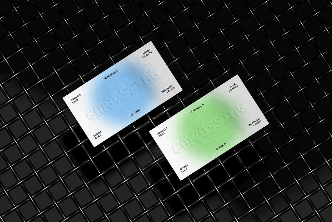 90x50mm Business Cards Mockup