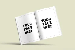 8.5 X 11 Open Book Standing Mockup