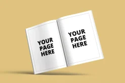 8.5 X 11 Open Book Standing Mockup