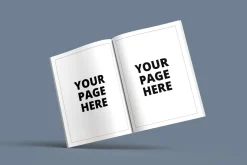 8.5 X 11 Open Book Standing Mockup