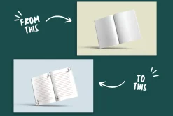 8.5 X 11 Open Book Standing Mockup