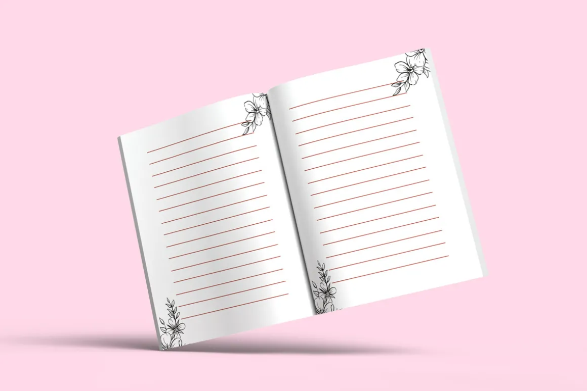 8.5 X 11 Open Book Standing Mockup