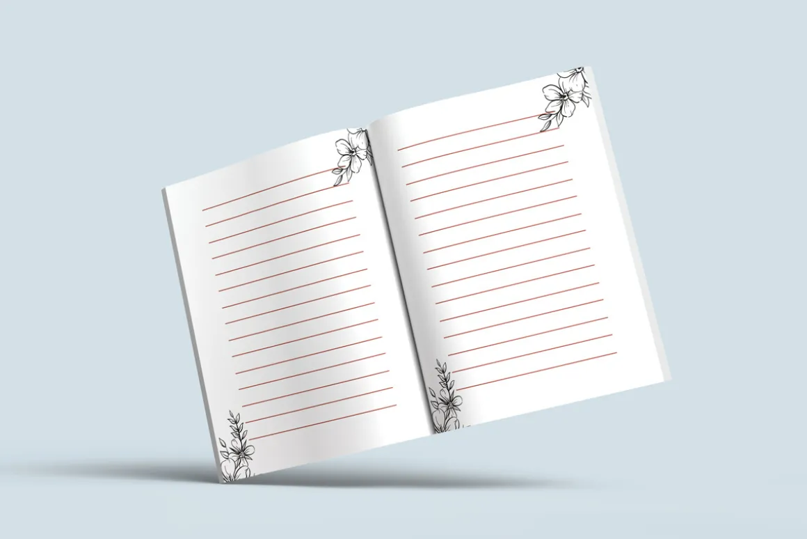 8.5 X 11 Open Book Standing Mockup