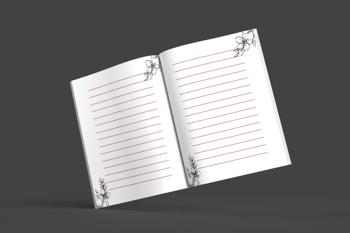 8.5 X 11 Open Book Standing Mockup
