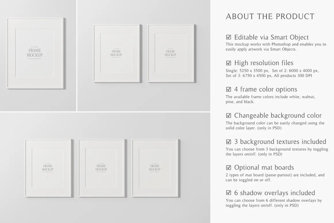 4x5 Portrait Frame Mockup Bundle
