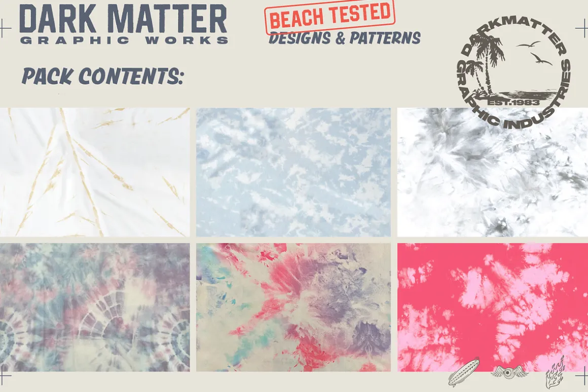 6x Seamless Tiedye Pack 16