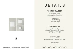 1x1 Square card mockup