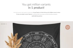 6x Tapestry Mockups (8 Sizes inc.)
