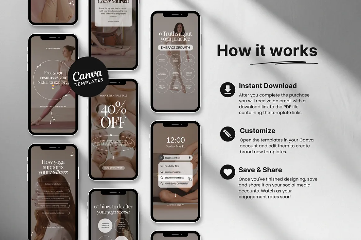 100 Yoga Instagram Reels Templates