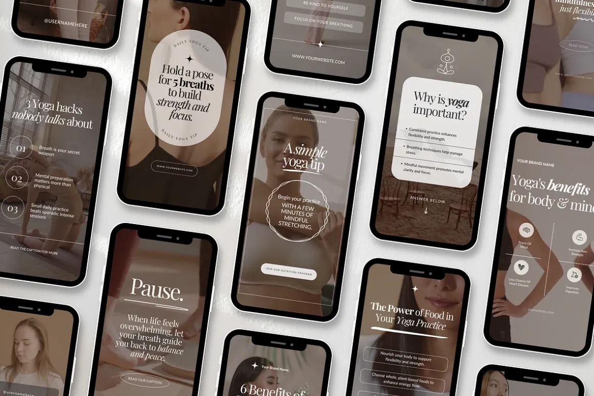 100 Yoga Instagram Reels Templates