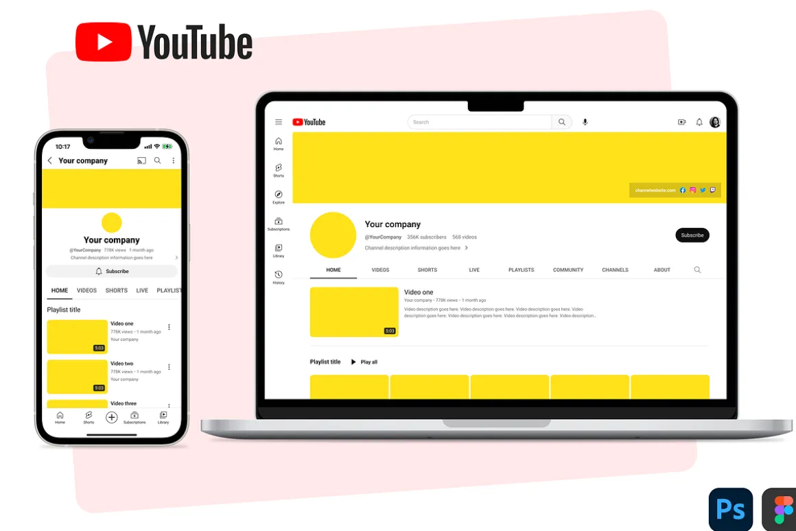 YouTube Branding Kit | PSD | Figma