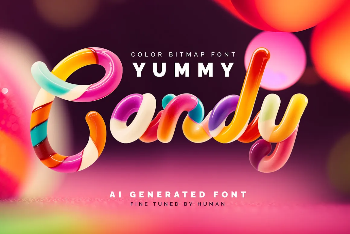 Yummy Candy - Color Bitmap Font