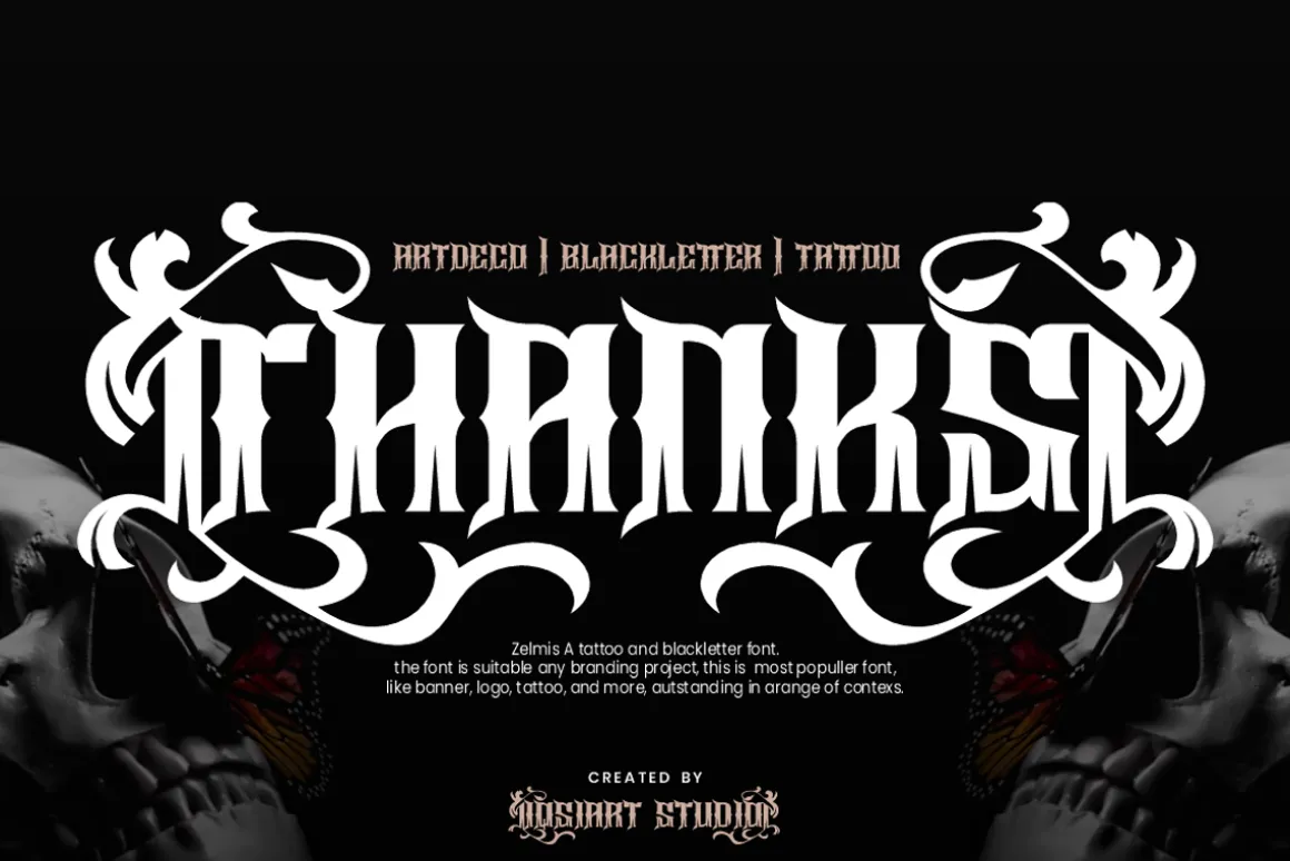Zelmis - Tattoo Ardeco Font