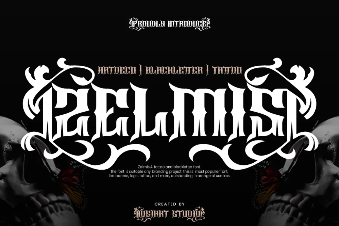 Zelmis - Tattoo Ardeco Font