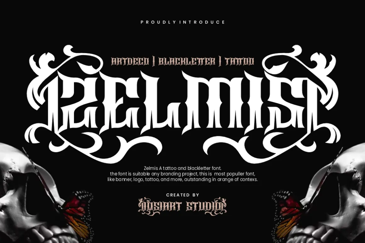 Zelmis - Tattoo Ardeco Font