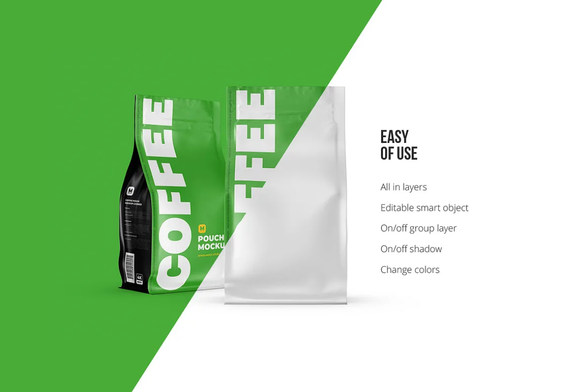 Zip Flat Bottom Pouch mockup 5PSD