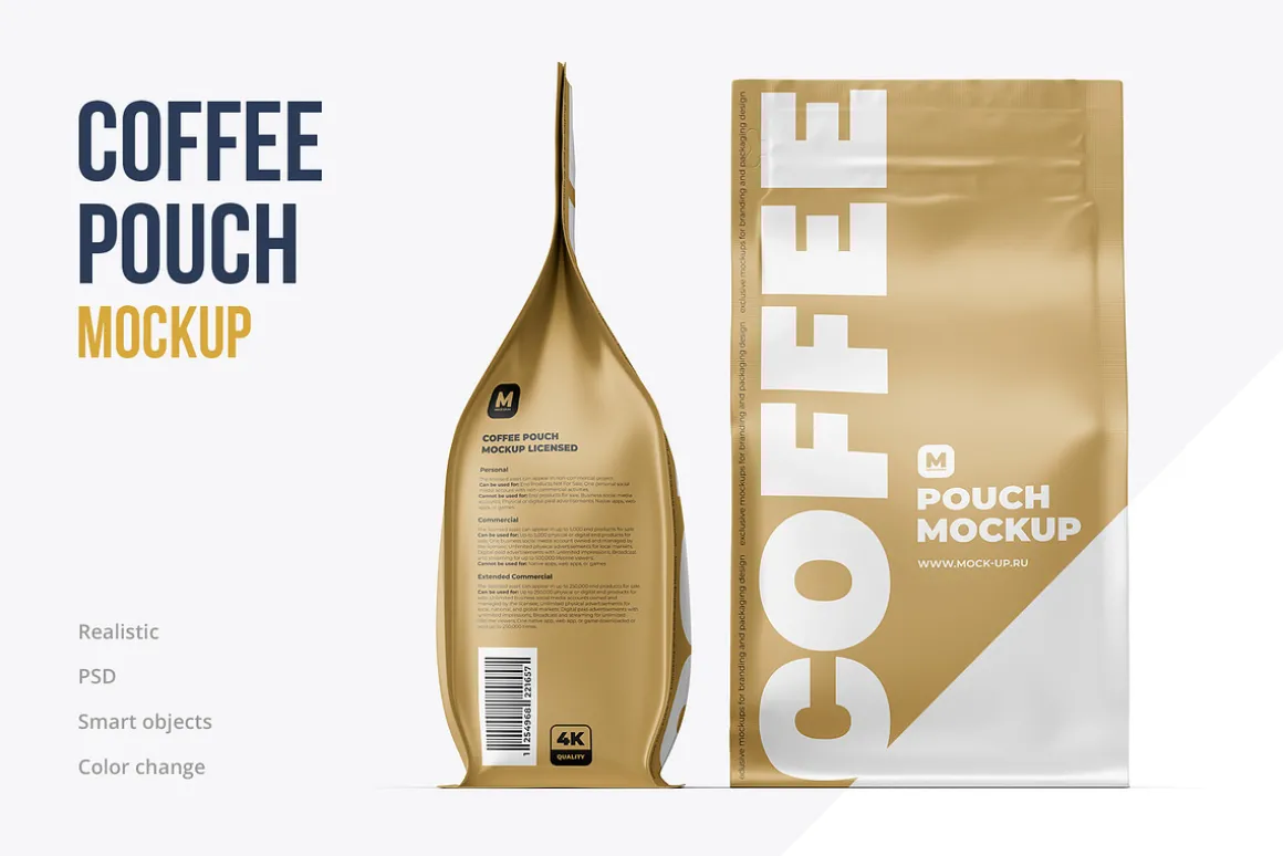 Zip Flat Bottom Pouch mockup 5PSD