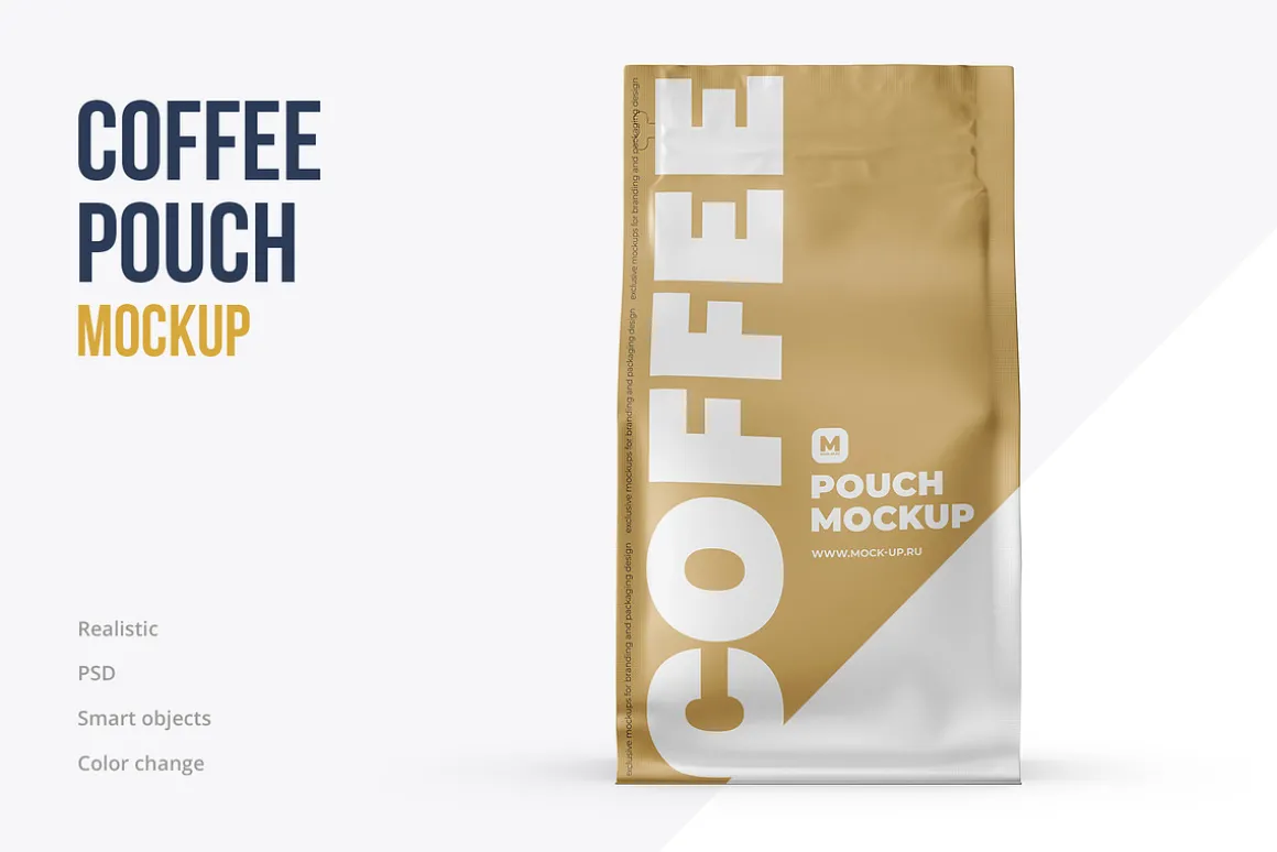 Zip Flat Bottom Pouch mockup 5PSD