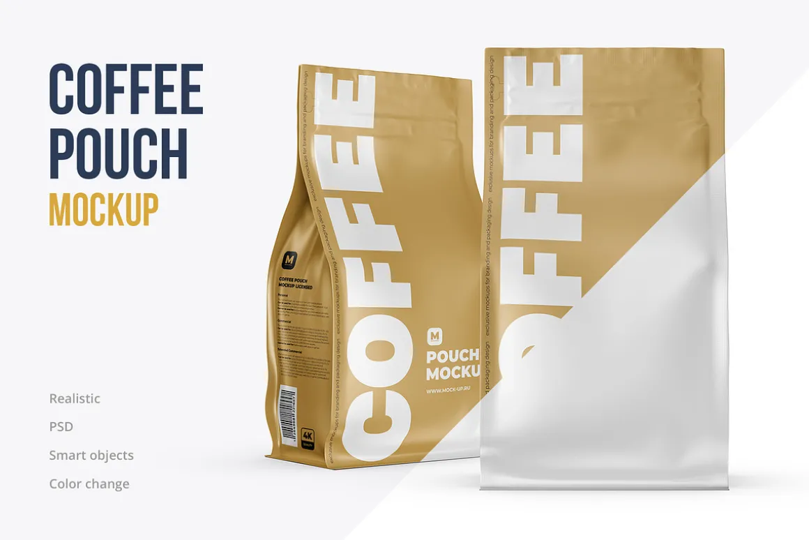 Zip Flat Bottom Pouch mockup 5PSD